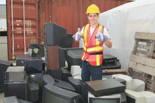 Stratford waste removal truck collecting garbage