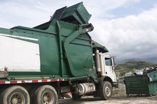 Construction site with waste being cleared